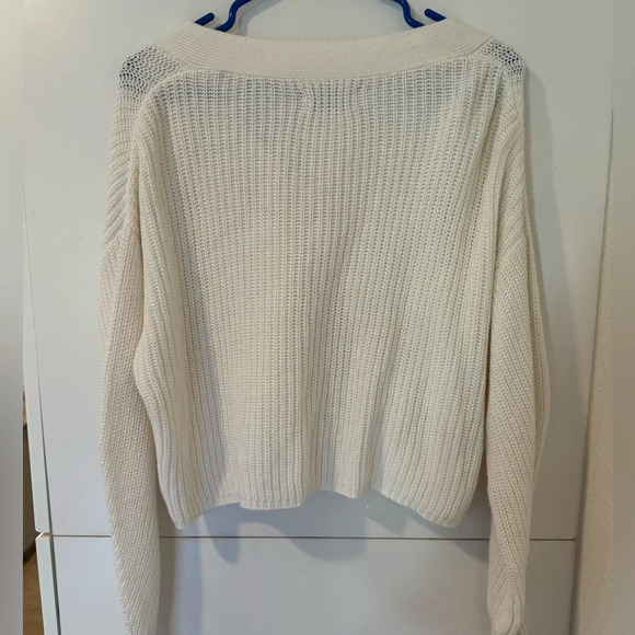 Urban Outfitters Ivory Button Up Cropped Knit Cardigan - Picture 4 of 6